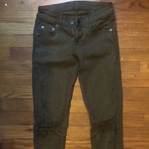 Dark green skinny jeans